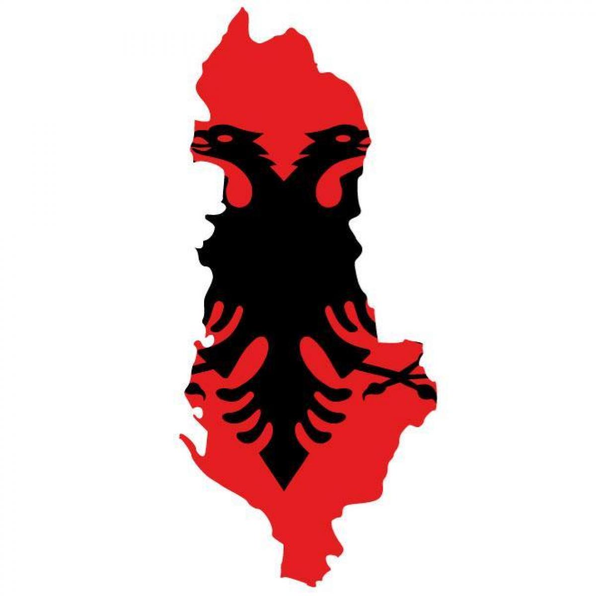 χάρτης σημαία της Αλβανίας