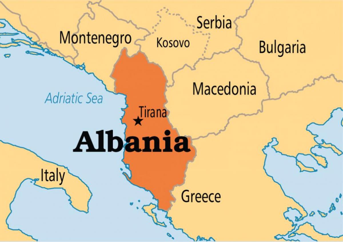 χάρτης που δείχνει την Αλβανία