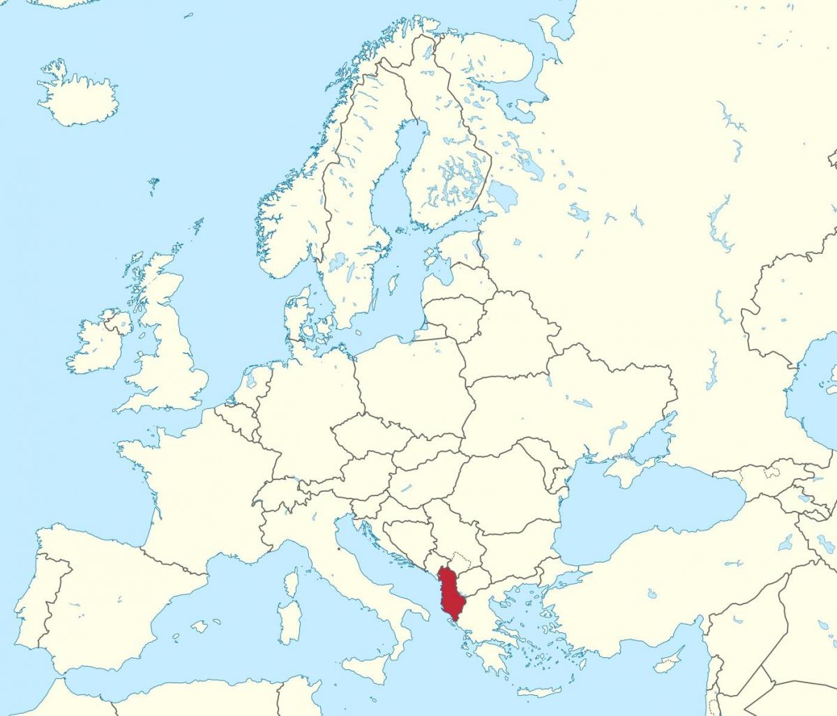 χάρτης της Αλβανίας για την ευρωπαϊκή