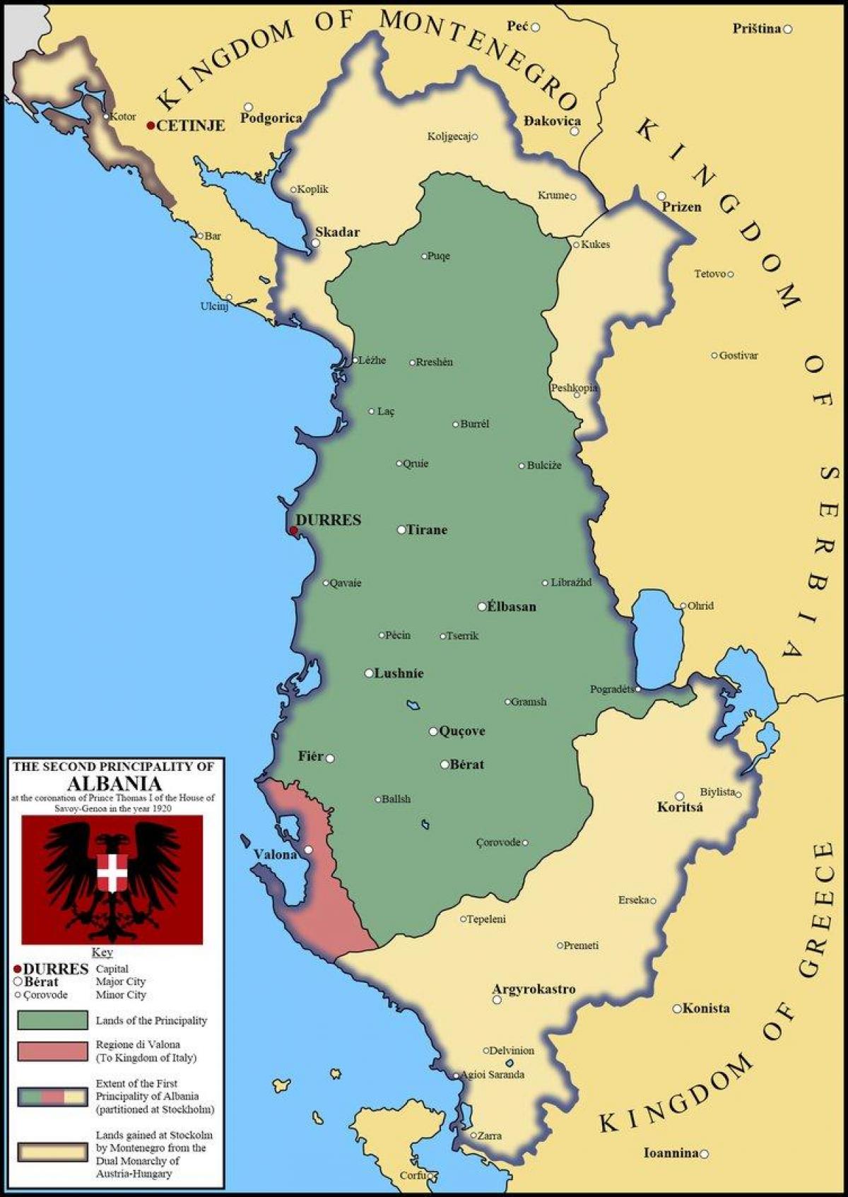 χάρτης του δυρραχίου της Αλβανίας