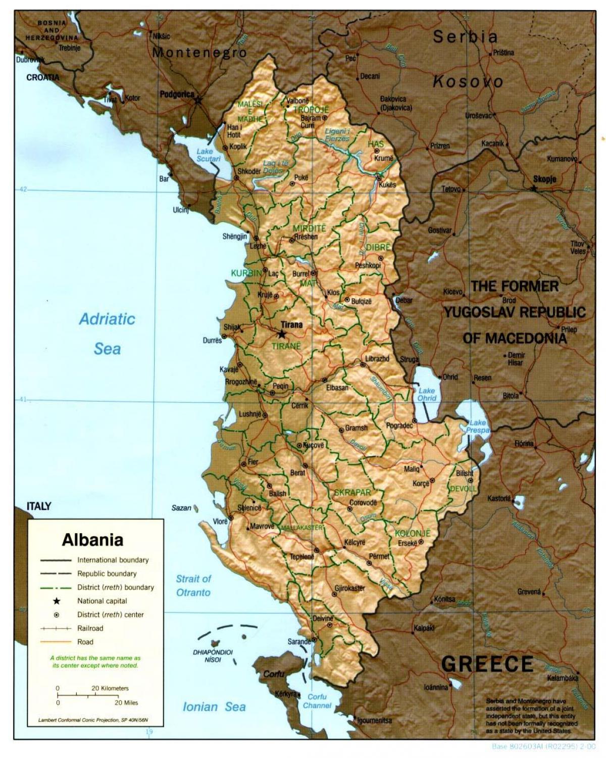 Αλβανικά παλιό χάρτη