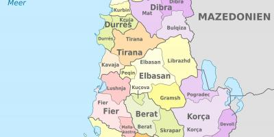 Χάρτης της Αλβανίας πολιτική