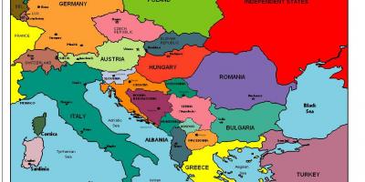 Χάρτης της ευρώπης με την Αλβανία