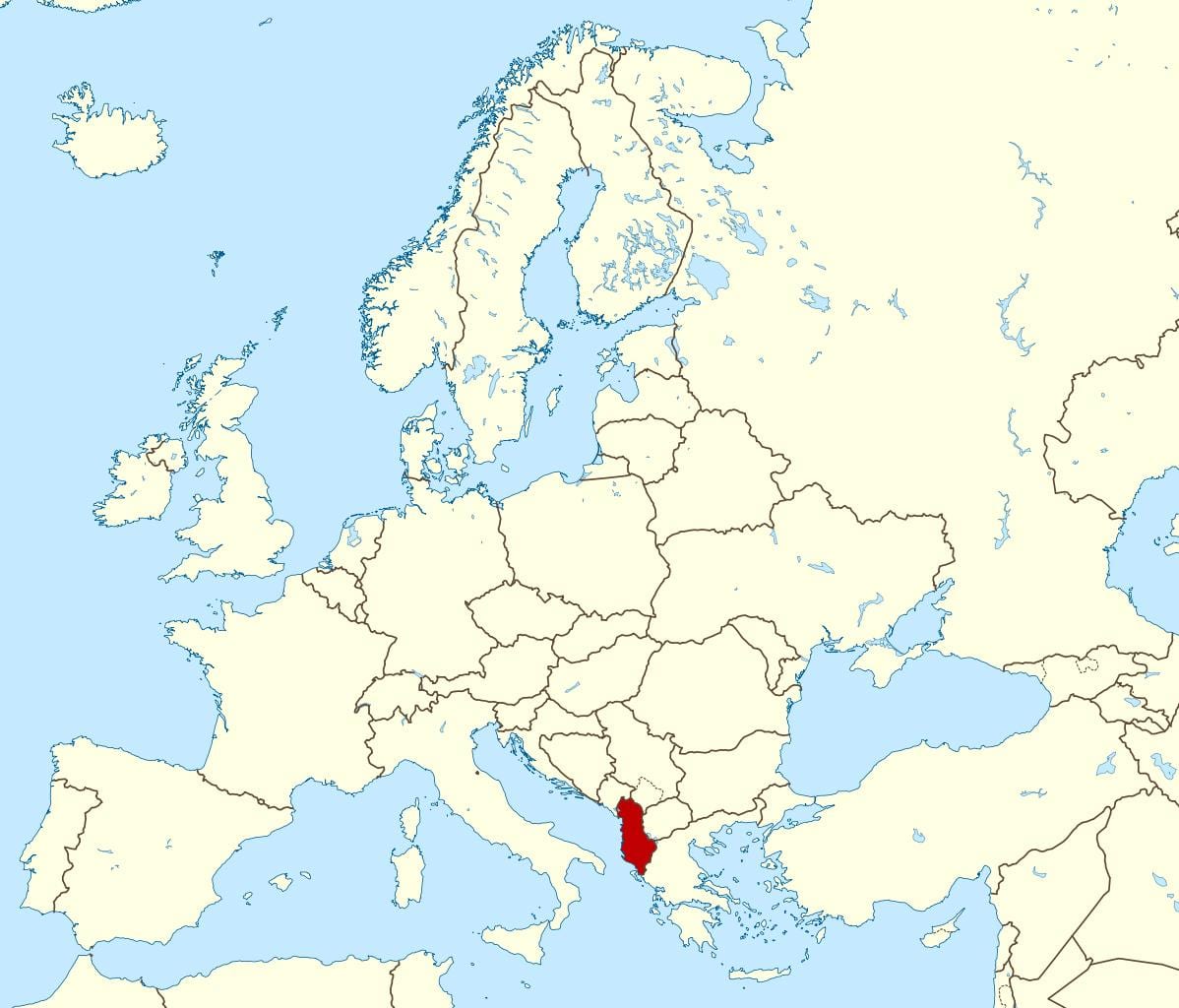 χάρτης της Αλβανίας θέση στον κόσμο