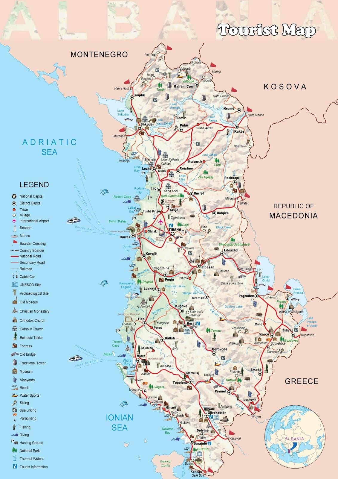 δρυμάδες χάρτης της Αλβανίας