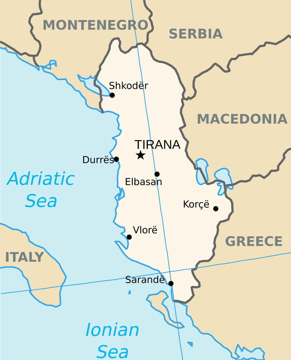 χάρτης αγίους σαράντα, Αλβανία