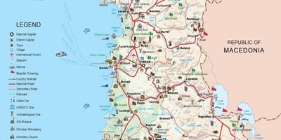 Δρυμάδες χάρτης της Αλβανίας