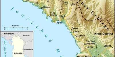 Χάρτης της αλβανικής ριβιέρα