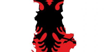 Χάρτης σημαία της Αλβανίας